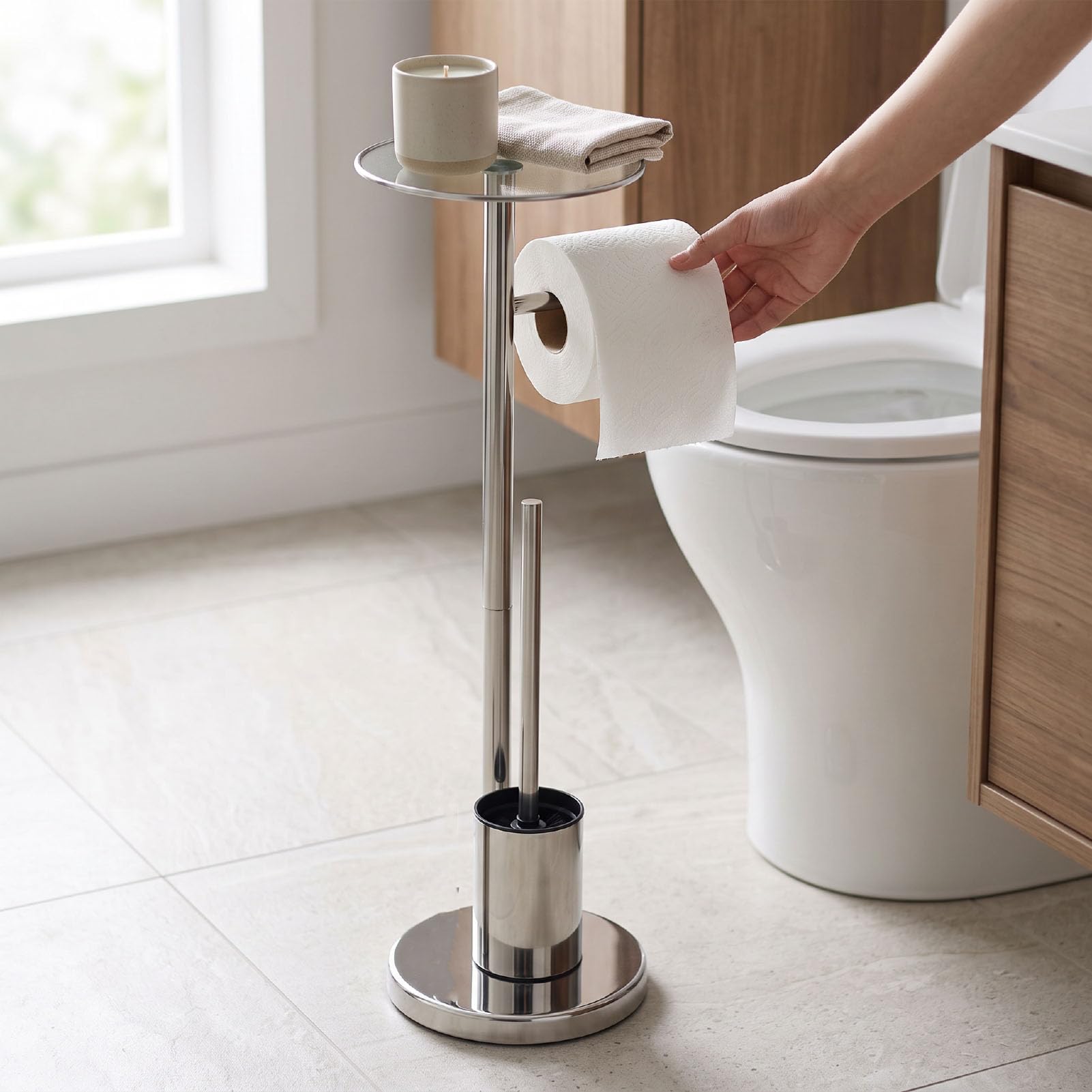 Freistehender Toilettenpapierhalter, Edelstahl