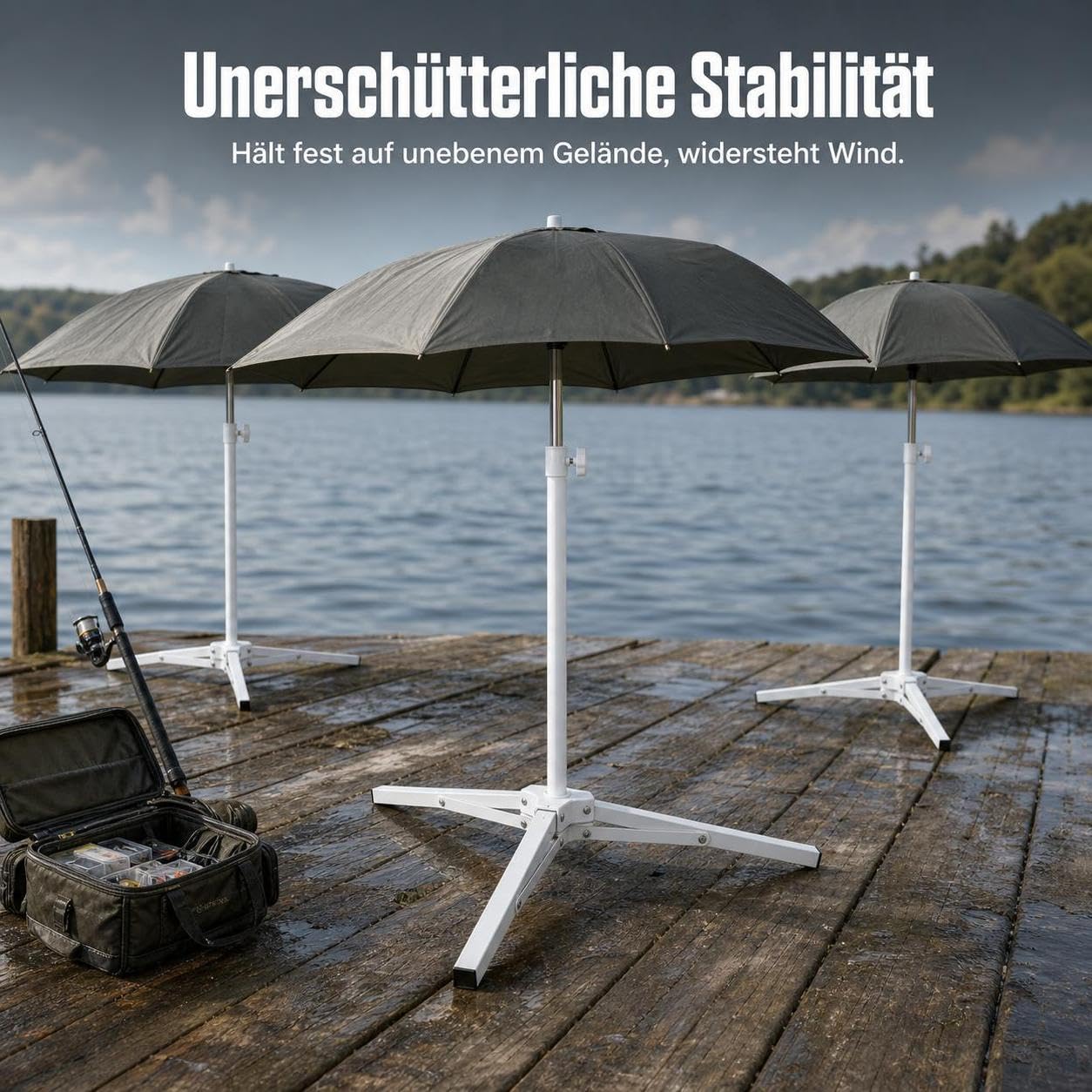 Angelschirmständer, Faltbar, Windfest , Verbesserter tragbarer