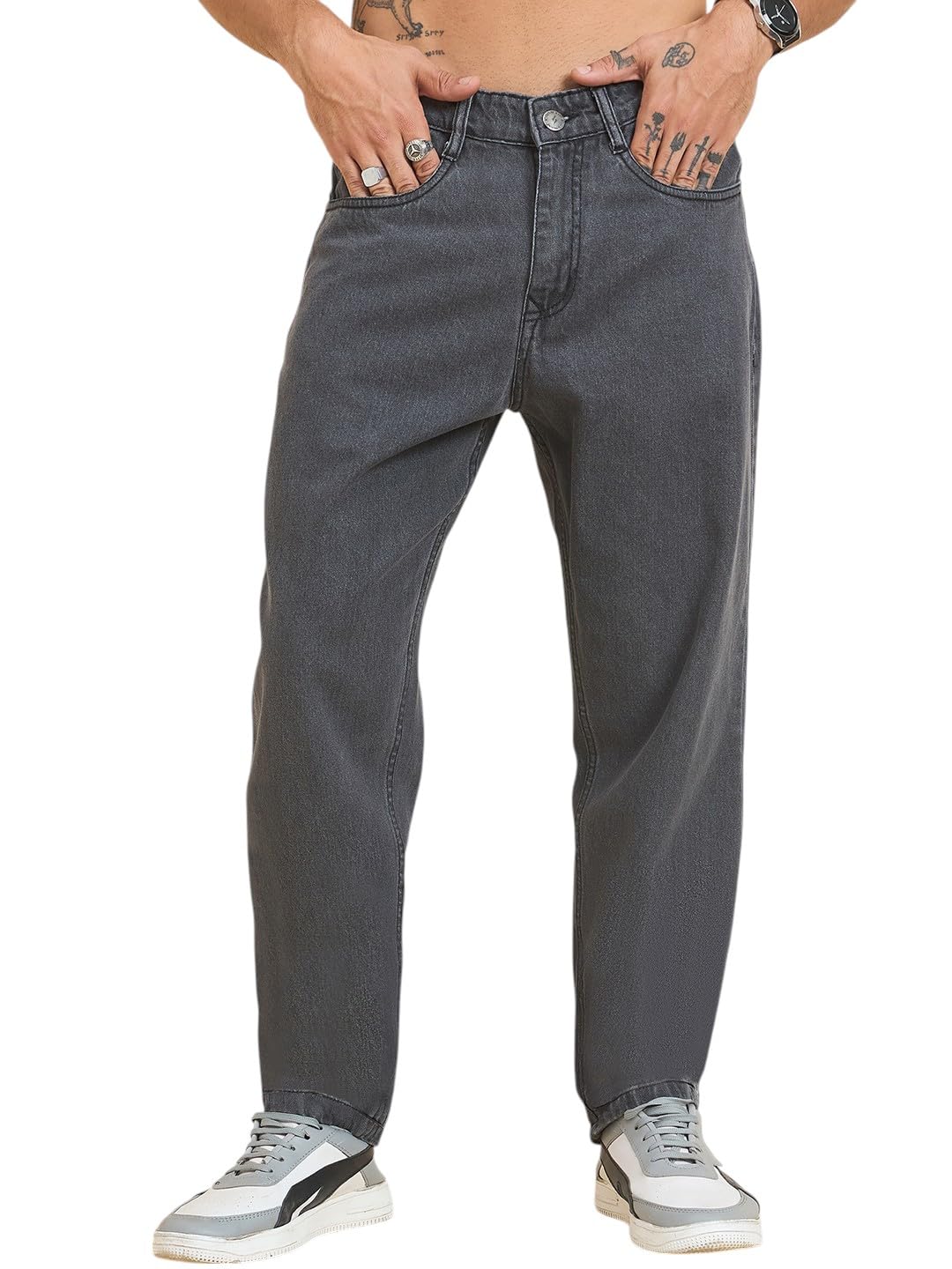 STUDIO NEXX Men’s Loose Fit Jeans |Non Stretchable | Straight fit Jeans