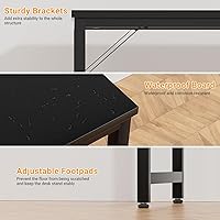 Vista 15 de Escritorios para computadora de 47 pulgadas con tomas de corriente y puertos de carga USB, escritorio de oficina moderno para espacios pequeños