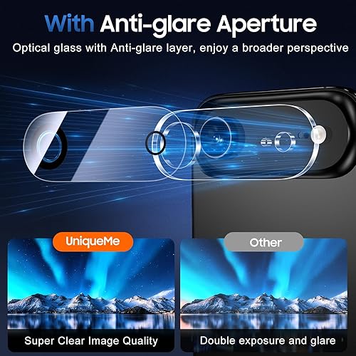 Miniatura 611 de UniqueMe [Paquete de 3 protectores de lente de cámara compatibles con iPhone 14 Pro Max/iPhone 14 Pro, vidrio templado, [compatible con fundas]