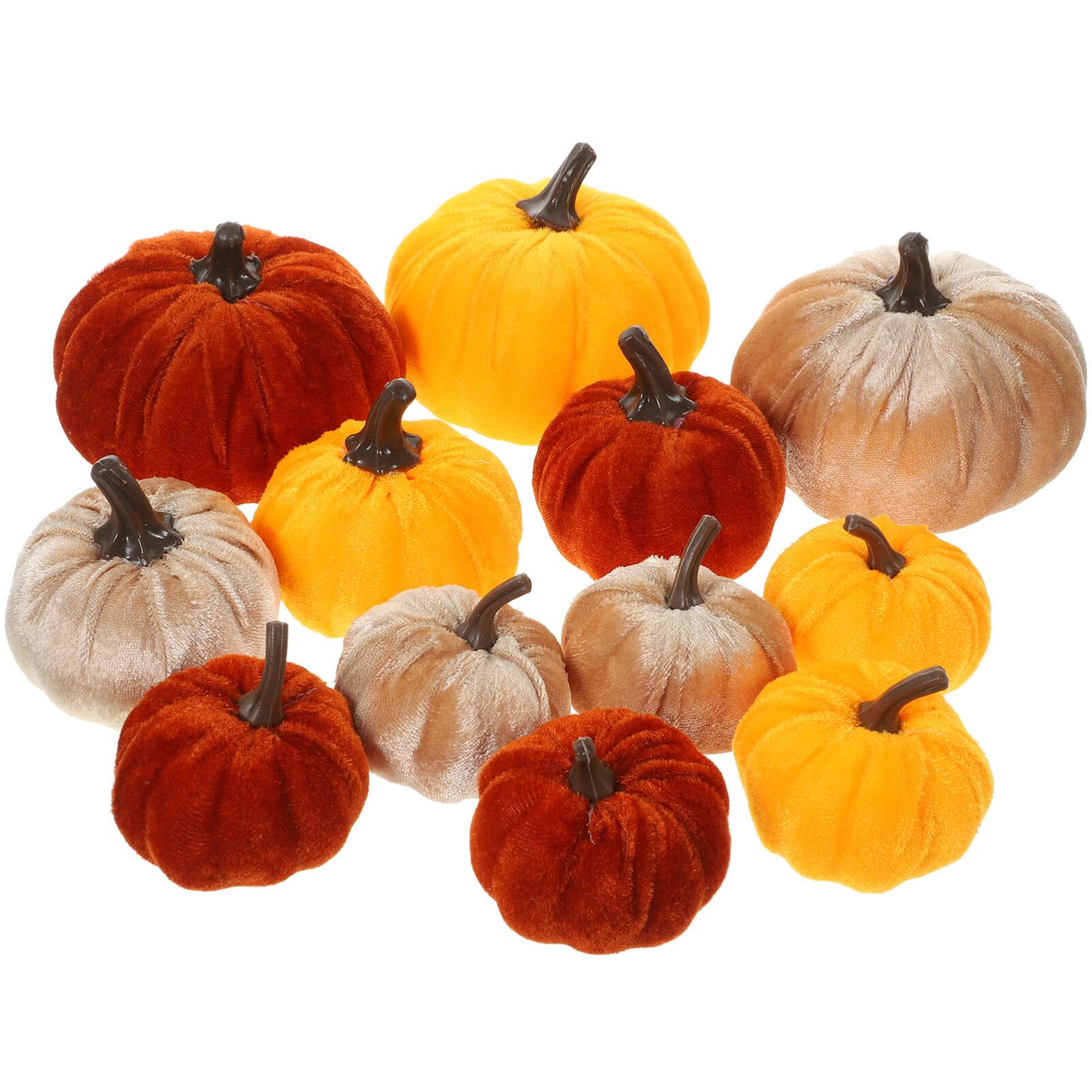 Didiseaon 12pcs Decor Thanksgiving Ornament Artificial Pumpkins Fall Pumpkin Model Thanksgiving Centerpiece Pumpkin Prop Thanksgiving Pumpkin Ornament Cloth Fake Pumpkin Autumn