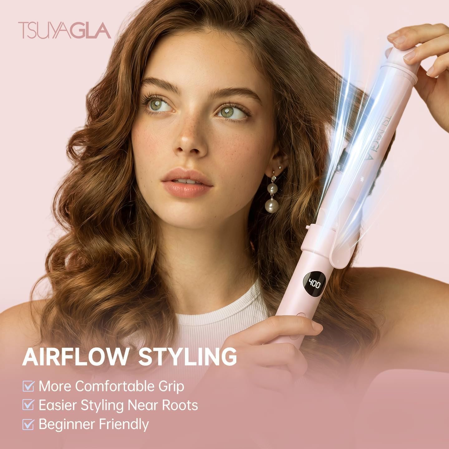 TSUYAGLA 5 in 1 Curling Iron Set with Airflow Cooling