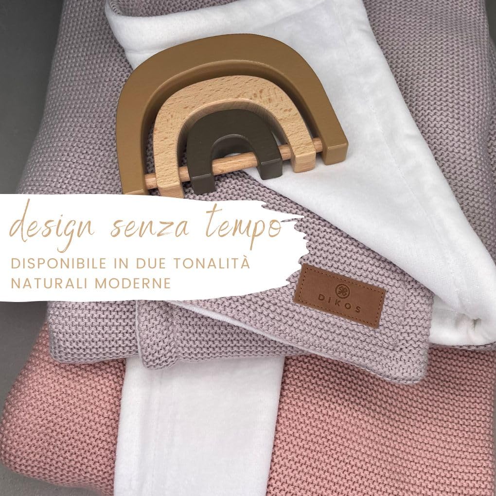 DIKOS® Calda coperta invernale per neonati, in cotone/velluto Oeko-TEX, coperta invernale per passeggino, per bambine e ragazzi, coperta per neonati, idea regalo per la nascita (rosa)