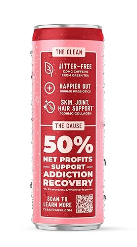 Miniatura 2 de CLEAN Cause - Paquete variado espumoso Pick-Me-Up con prebióticos y péptidos de colágeno (latas de 12 onzas, paquete de 12 unidades) bajo en azúcar,