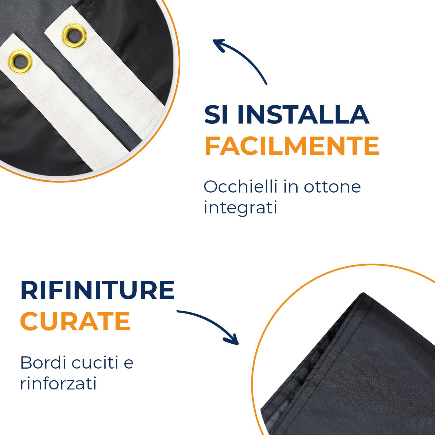 BANDIERA MONOCOLORE NERO 250x150cm - GRAN BANDIERA NERA 150 x 250 cm - Bandiere - AZ FLAG