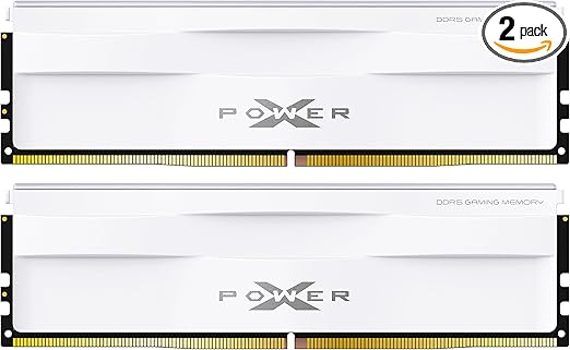 Silicon Power DDR5 64GB (2x32GB) Zenith 6000MT/s (PC5-48000) 288-pin CL30 1.35V UDIMM Desktop Memory Module RAM SP064GXLWU60AFDG White