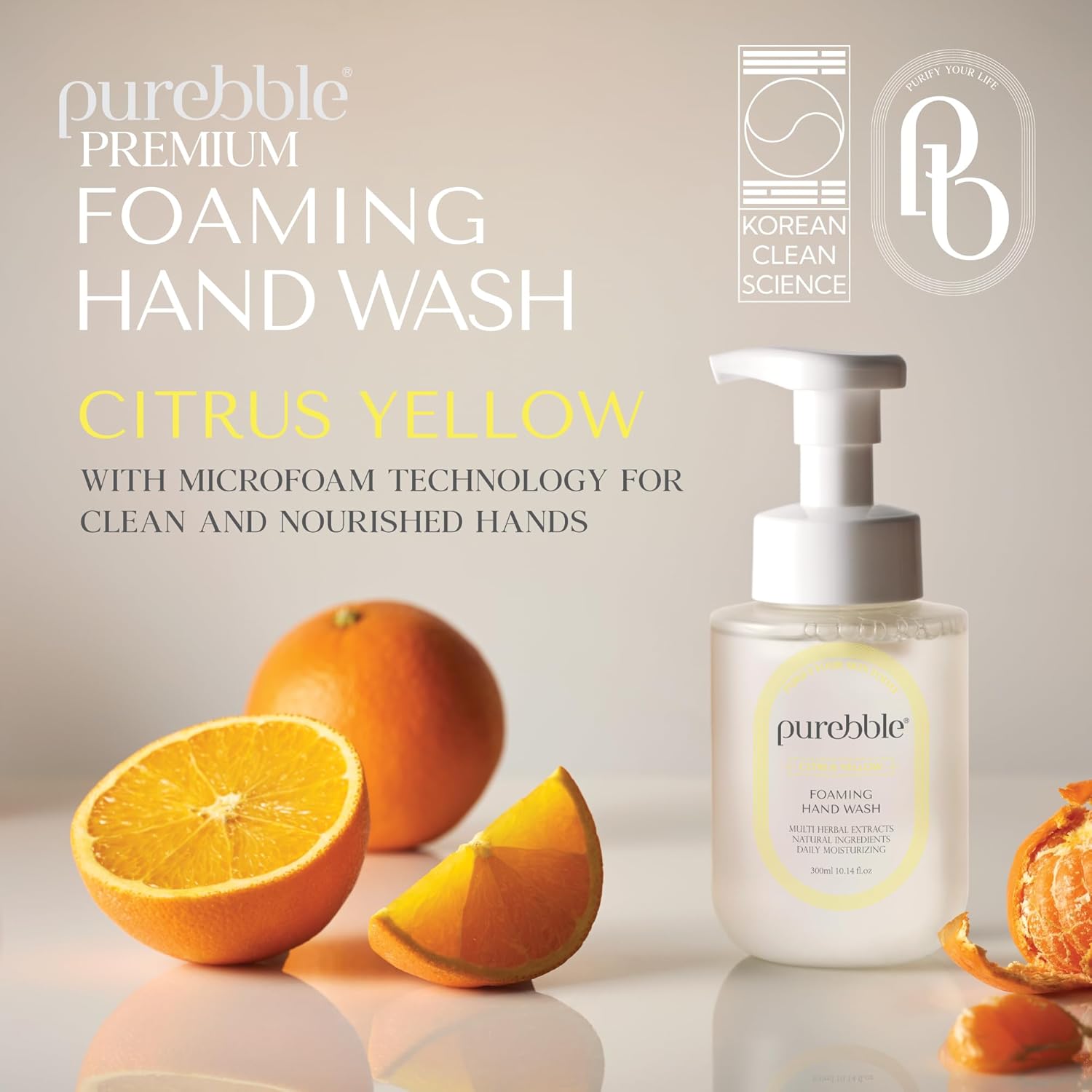 Citrus Yellow Foaming Hand Wash with Hyaluronic Acid, Lemon Scent | Gentle, Hydrating, Luxurious Formula | For Kitchen and Bathroom | Cruelty Free Sulfate Free | 10.14 fl oz - Image 2