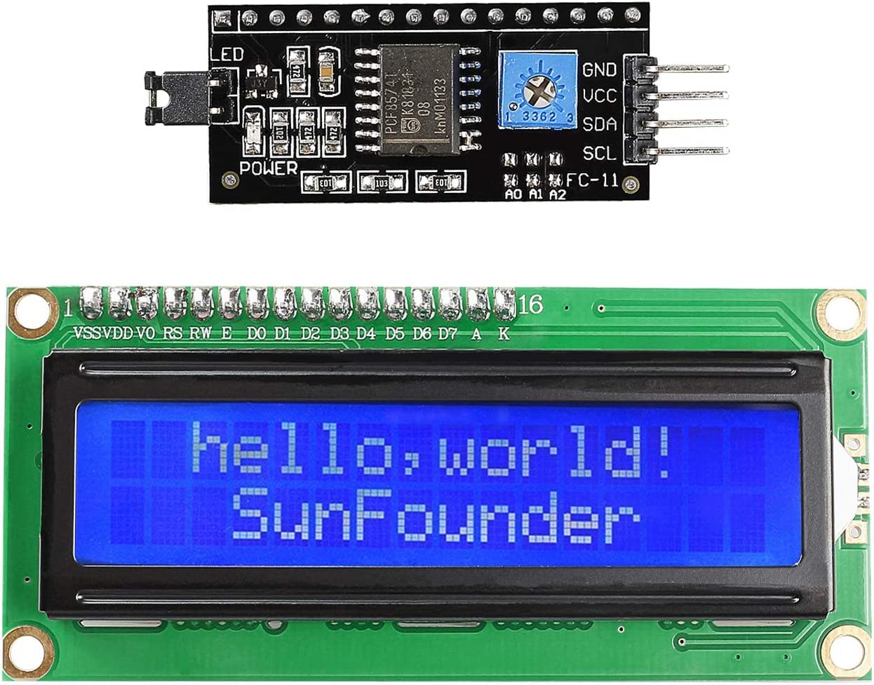 IDUINO IIC I2C TWI 1602 Serial LCD Module Display Compatible with Arduino R3 Mega 2560 16x2 (B0BP89JVDG) Amazon Price History, Amazon Price Tracker