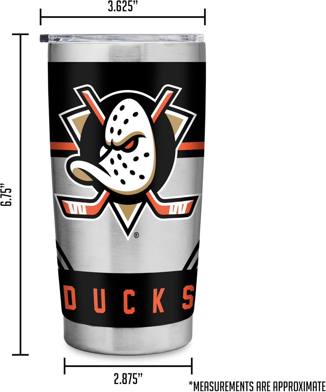 Rico Industries NHL Hockey 20oz Stainless Steel Tumbler with Lid - Great for Coffee, Tea, Water or Cocktails
