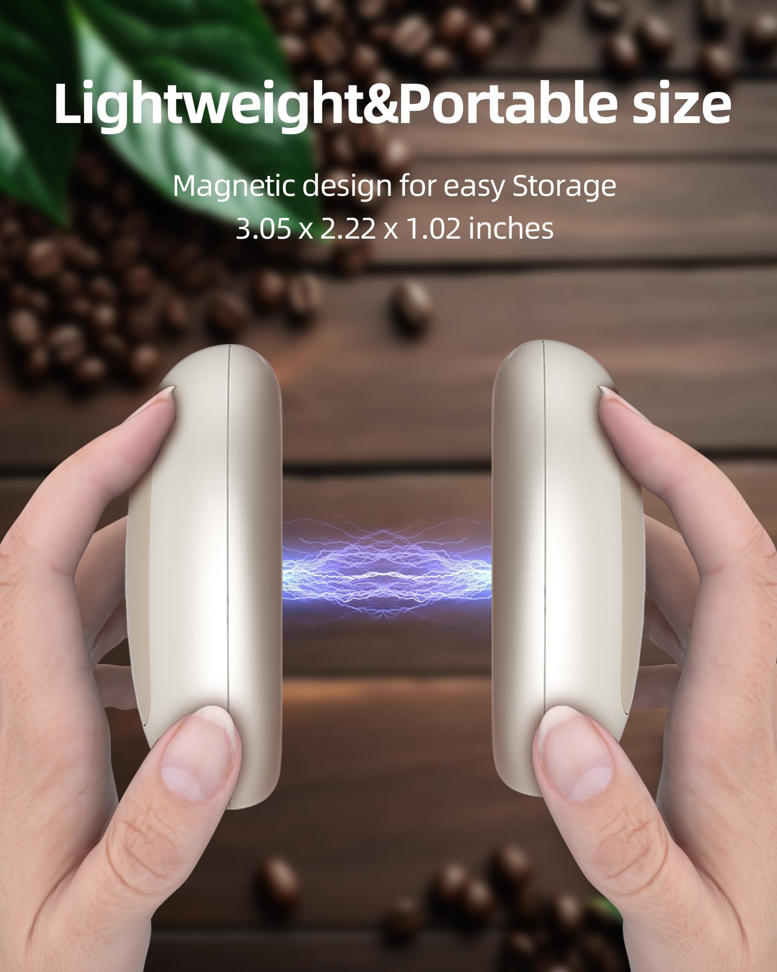 Calentadores de manos recargables, 2 unidades, calentador de manos eléctrico portátil de 5000 mAh, calentador de bolsillo con 3 ajustes de calor, hasta 18 horas de uso, ideal para Raynaud, caza, golf