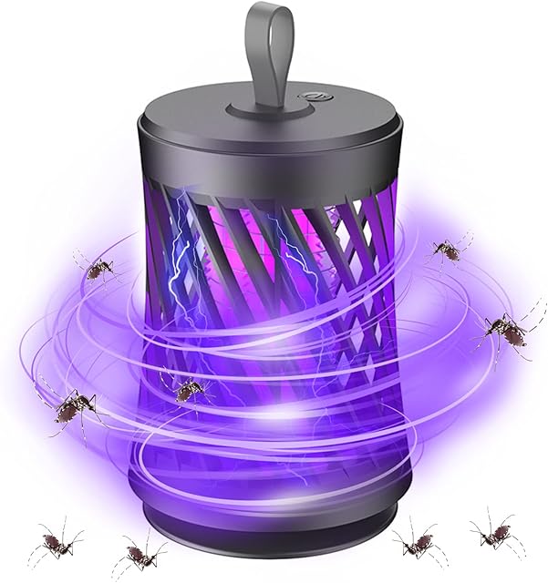 Shineslay Electronic LEDs Mosquito Killing Lamp,360° Physical Bug Zapper Electric Fly Insect Trap with UV Light/Bionic Attraction,Home Use Portable Odorless USB Lantern for Indoor&Outdoor