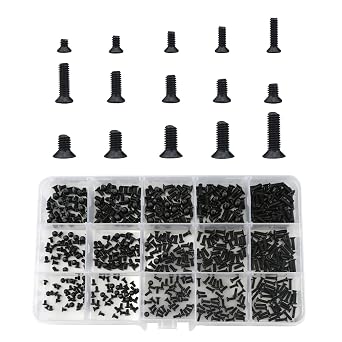 Micro Assorted Screw Bolts M2 M2.5 M3, 600 Pcs Tiny Bolts Flat Head Self Tapping Set,Mini Round Head Black Machine Screw With Screwdriver For Repair Electronics,Notebook,Computer, Mouse, Keyboard,Toys