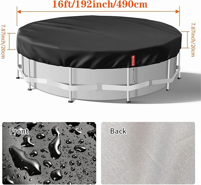 Cubierta Solar Redonda para Piscina 16 ft Negra miniatura 2