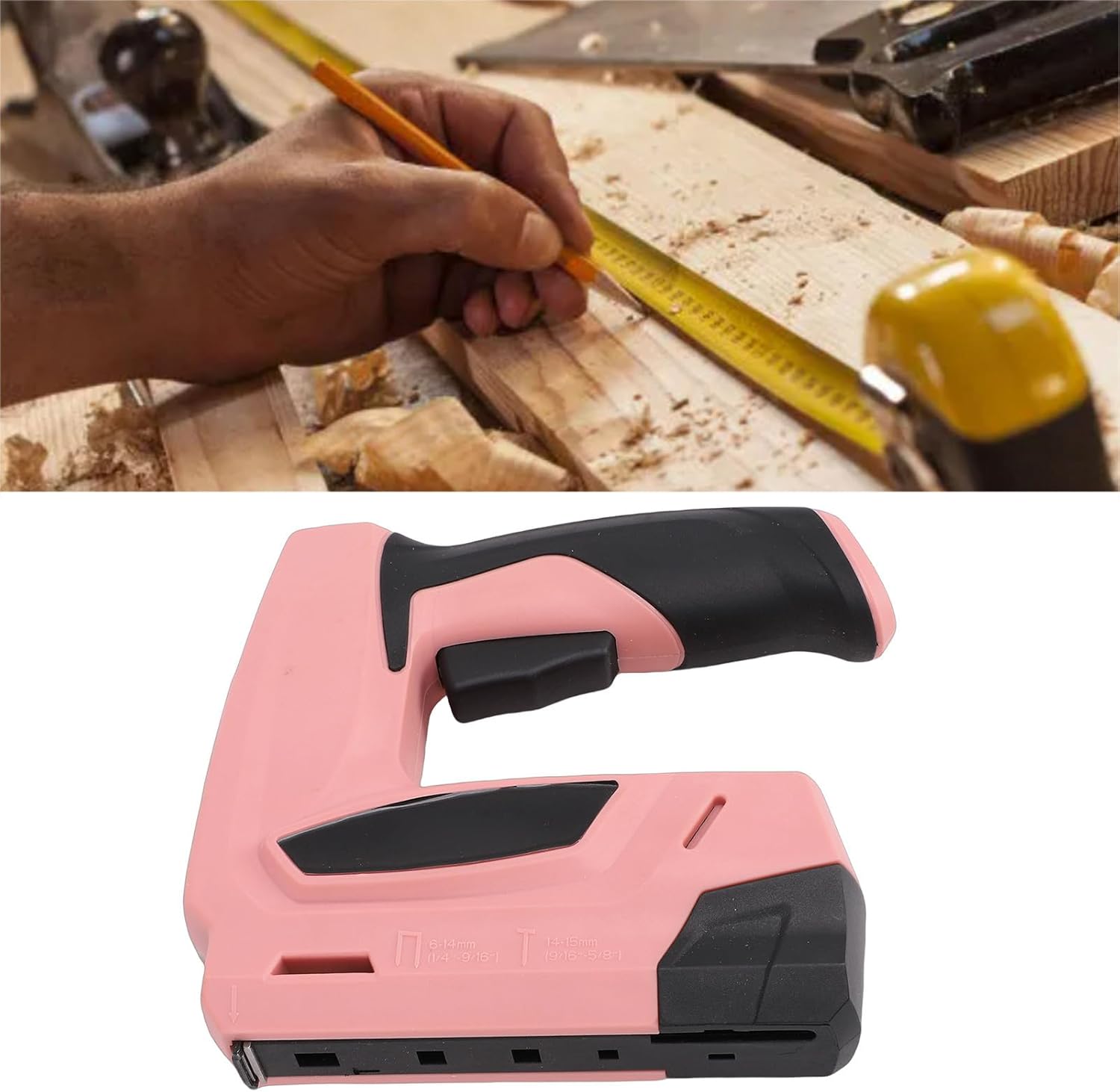 Fafeicy Electric Nail, Cordless Stapler with 2000mAh Battery and 3 Safety Switches, for Woodworking Furniture Repair Crafting Projects