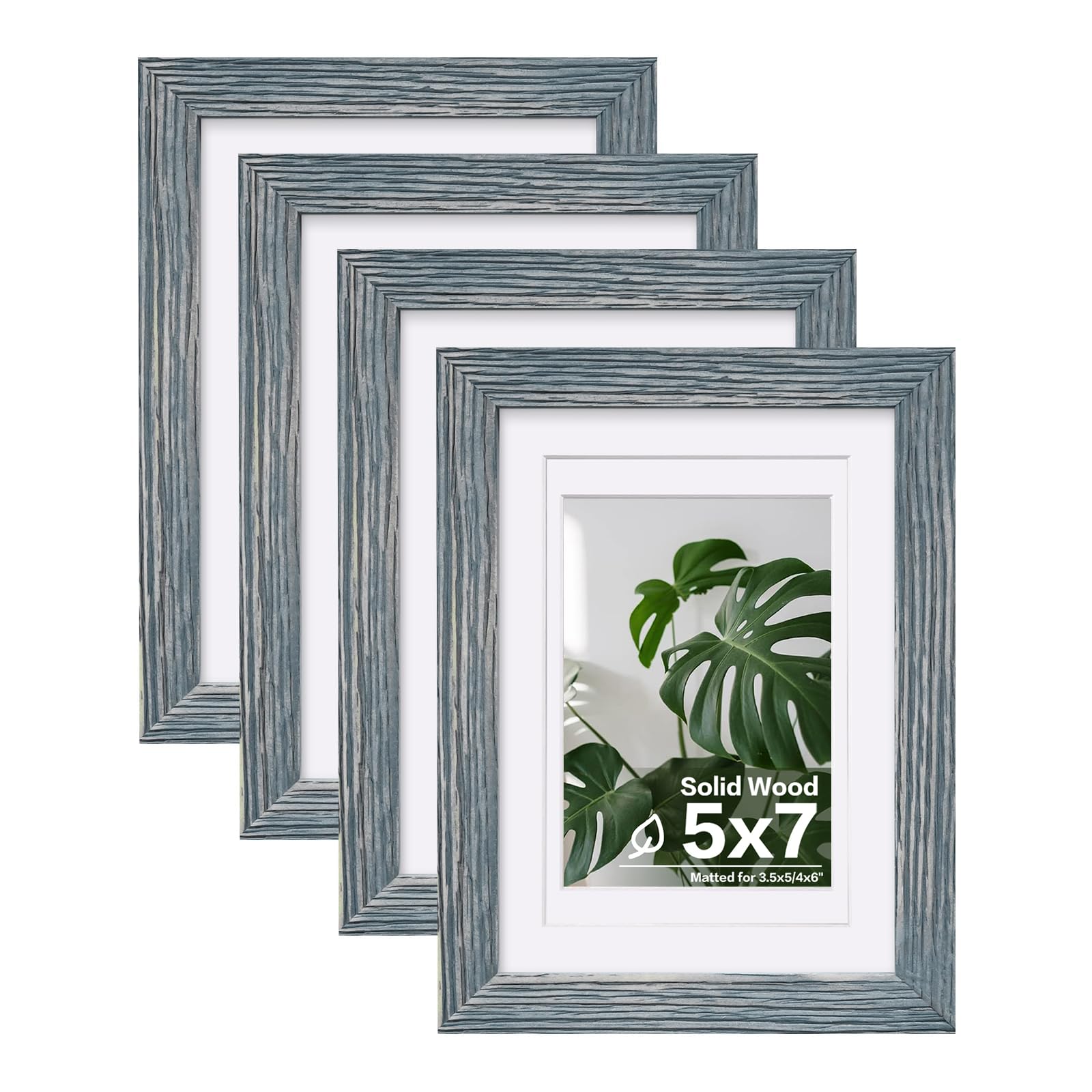Cadres photo en bois massif de 12.7x17.8 cm avec protection plexiglas haute définition
