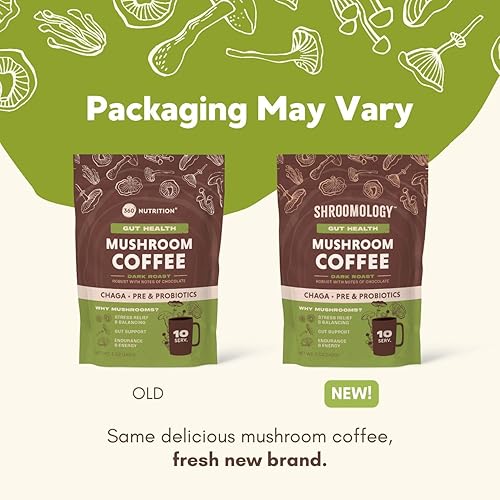 Miniatura 6 de 360 Nutrition Café instantáneo de hongos con setas y prebióticos Chaga superalimento, probióticos para la salud intestinal y apoyo al enfoque,