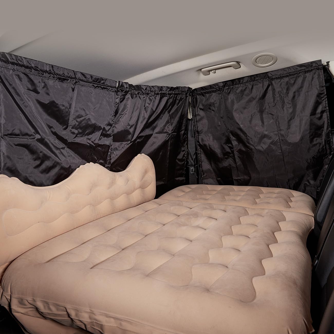 Photo 1 of 3pks of YJGF Car Divider Curtain 2 Pack,Sun Shade for Window Baby,Windshield Sunshade, Privacy Sunshade Curtain for Camping Air Mattress (2Pack) black