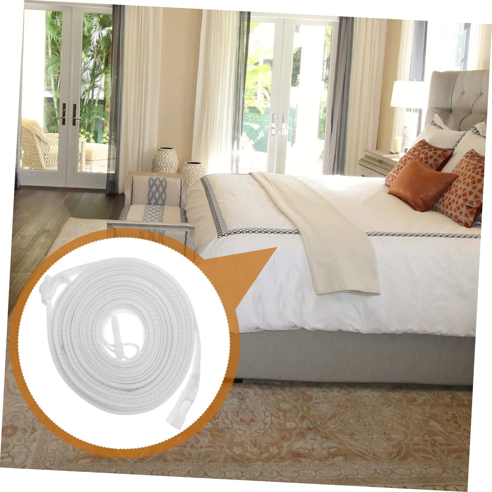 TOPBATHY Ceinture de Connexion pour Lit Jumeau en PP Boucle Réglable | Blanc, Sangle en Webbing PP, Design à Boucle Réglable, Usage Hôtels et Chambres d'Hôtes