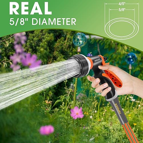 Miniatura 4 de Tools - Manguera de jardín resistente, manguera de agua flexible de 50 pies x 58 pulgadas, manguera híbrida ligera con presión de estallido de 600