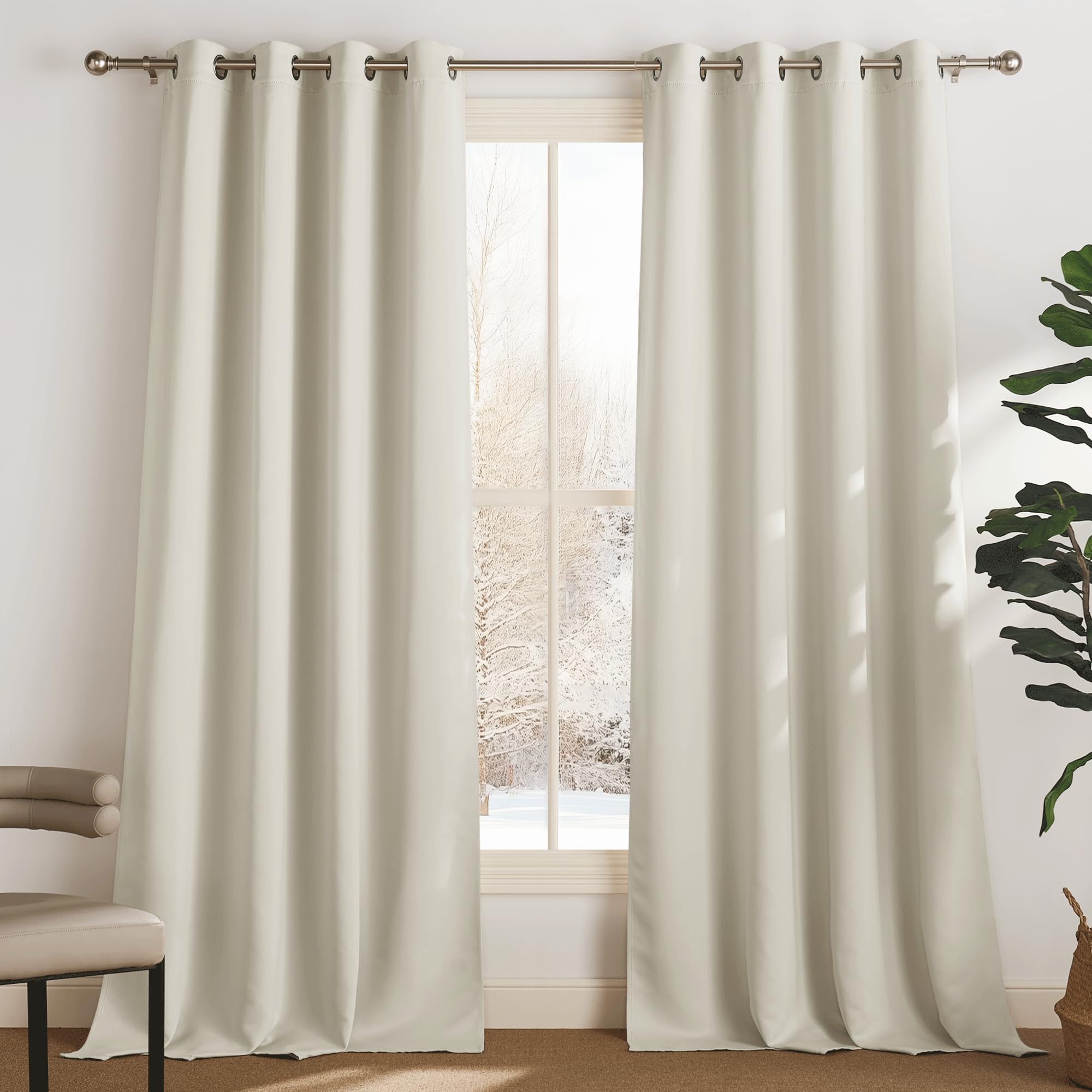 PONY DANCE Tende Soggiorno Moderne 2 Pezzi L 140 x A 280 cm Tende Oscuranti per Interni Tenda Termica Isolante Freddo e Caldo Tende Beige Chiaro per Salotto Eleganti