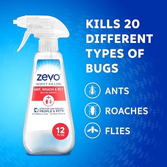 Zevo Multi Insect Killer Spray - Bug Spray for Home Use - Versatile Ant, Fly, Spider, Roach Killer & More - with Rosemary & Cornmint Oil - for Indoor & Outdoor Use (3 Bottles)