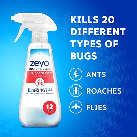 Zevo Multi Insect Killer Spray - Bug Spray for Home Use - Versatile Ant, Fly, Spider, Roach Killer & More - with Rosemary & Cornmint Oil - for Indoor & Outdoor Use (3 Bottles)