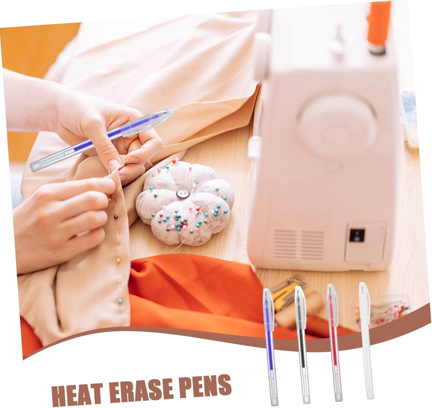 4sets Heat Erasable Marking Pens High-temperature Disappear Pens for Sewing Quilting Dressmaking Includes Colors for Precise Marking
