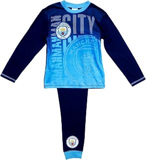 Boys Pyjamas Manchester MCFC Pjs Man City Football Pajamas Sizes from 4 to 12 Years, Blue