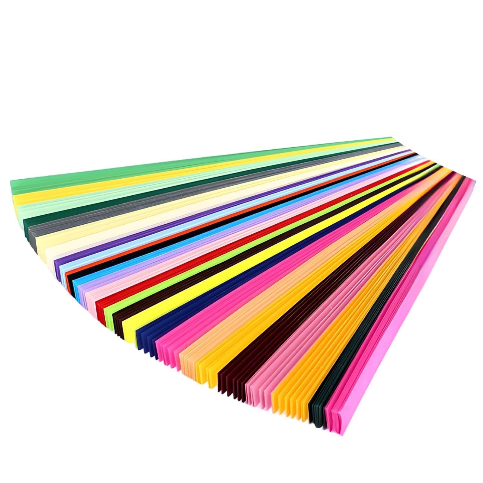 Packool 540 Pcs Star Paper Chain Strips, Decorative for Paper Craft Materials, Friendship Gifts, 27 Colors Gradient Origami Paper, 8.6 x 0.4 in / 21.8 x 1 cm DIY Crafts Chain Strip