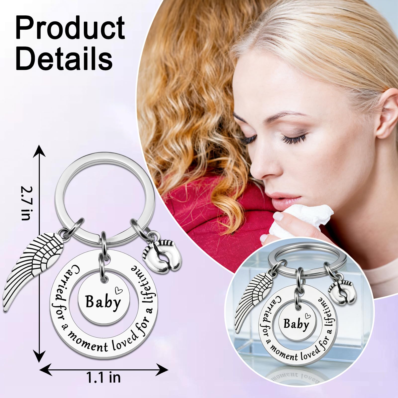 Angel Baby Memorial Gift Miscarriage Gifts For Mothers Infant Loss Memorial Gifts For Miscarriage Moms Bereavement Gifts For Loss Of Child Grieving Mother Gifts Memorial Keychains For Women