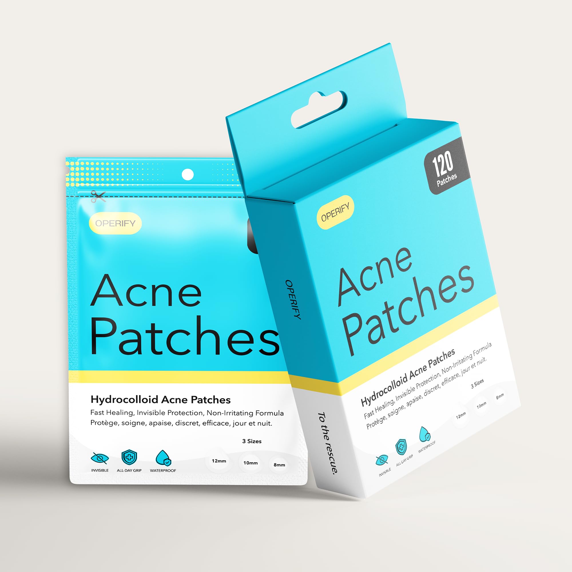 OPERIFY Acne Patches, (Pack of 72) Translucent Hydrocolloid Pimple Patch Spot Treatment Stickers for Face and Body - Image 3