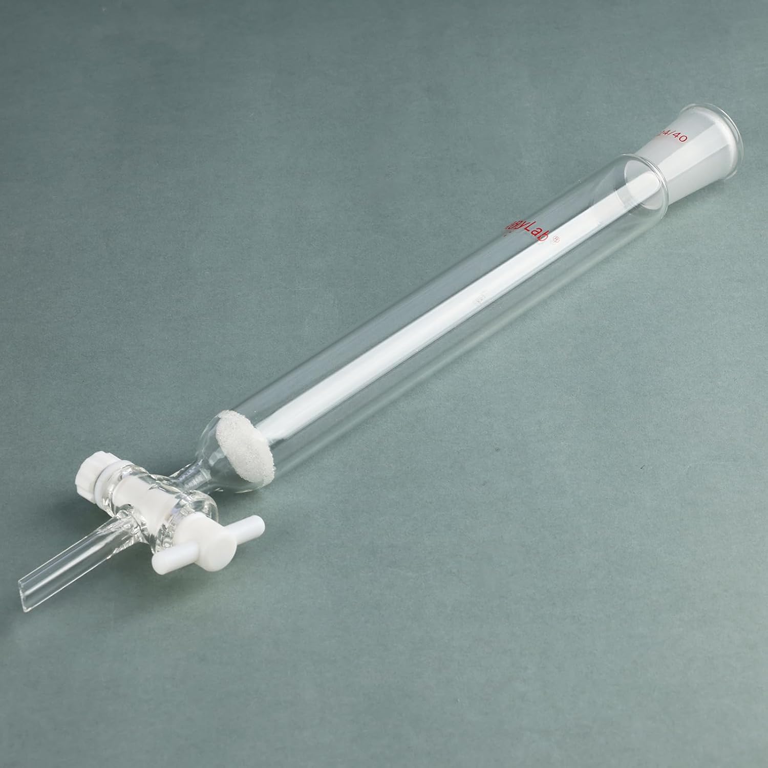 stonylab Chromatography Column, 1 inch Inner Diameter, 8 inch Length, G2 Sand Plug, 24/40 Standard Taper Joint, Borosilicate Glass, for High-Precision Liquid Separation and Laboratory Applications