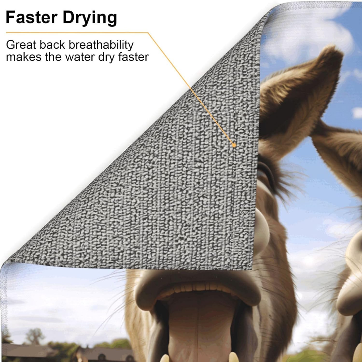 Drying Mat for Kitchen VVXBHGR Funny Donkeys Prints Ultra Absorbent, Reversible, and Stylish Kitchen Countertop Mat image 4