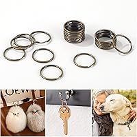 Vista 6 de 200 piezas de llaveros, anillos divididos a granel para llavero y manualidades (bronce)