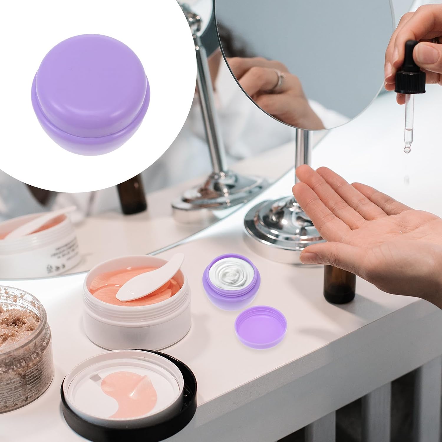 12pcs G Plastic Cream Jar with Lid for Travel Light Sampling