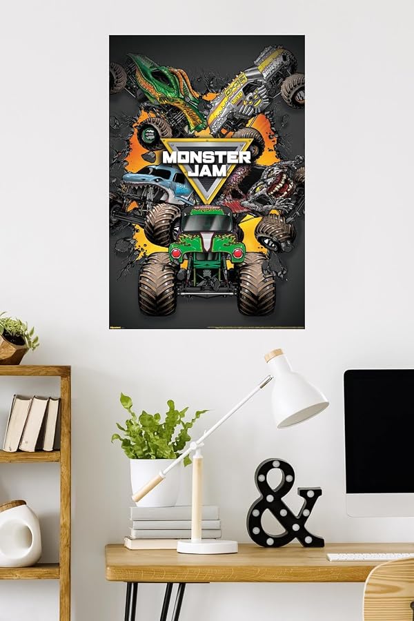 Monster Jam - Bust Out Debris Wall Poster, 34L" x 22.4W", Premium Unframed Version by Trends International - Used condition - Image 2