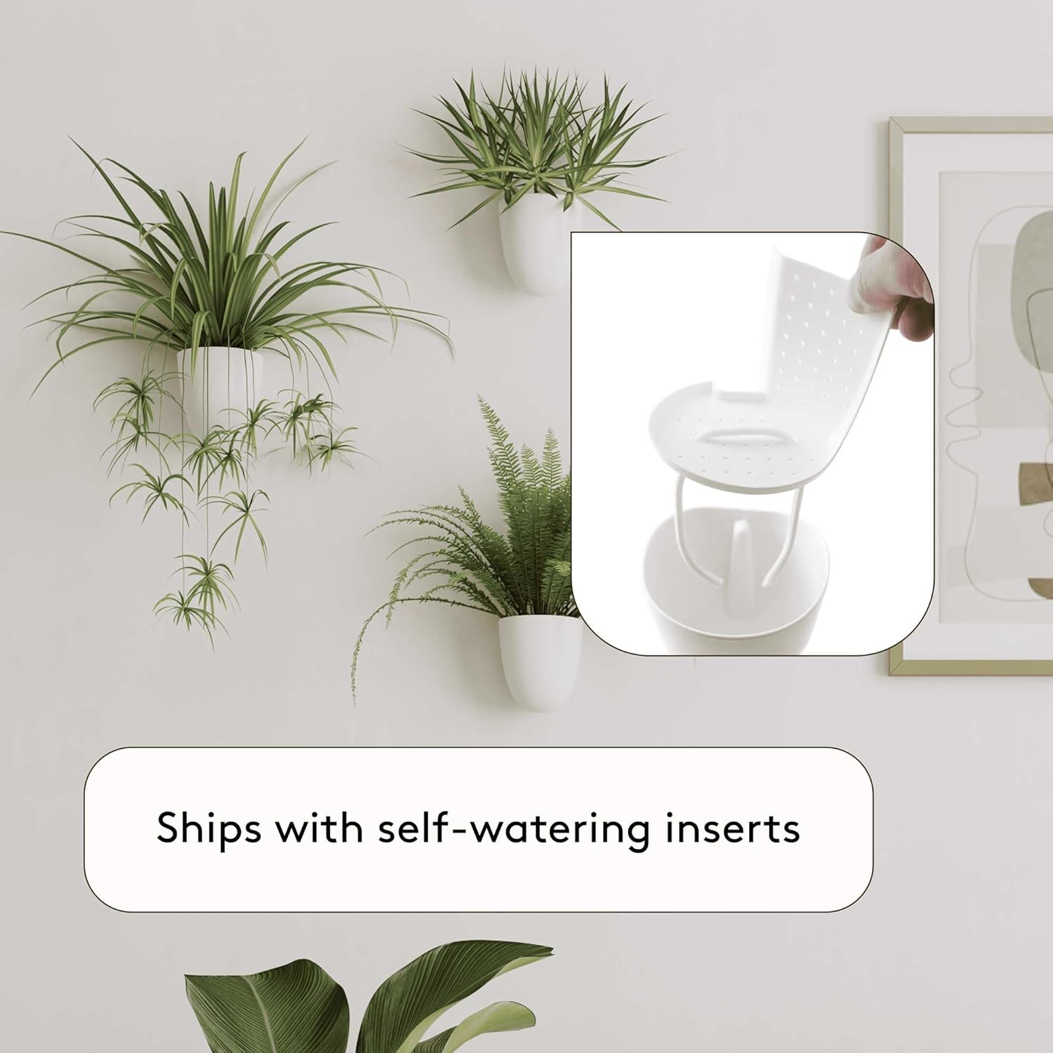 PlantPod Classic - Self-Watering Wall Planters (9, White) - Easy to Water and Install - Lightweight - Design Your Own Vertical Garden - Wall Planters for Indoor Plants