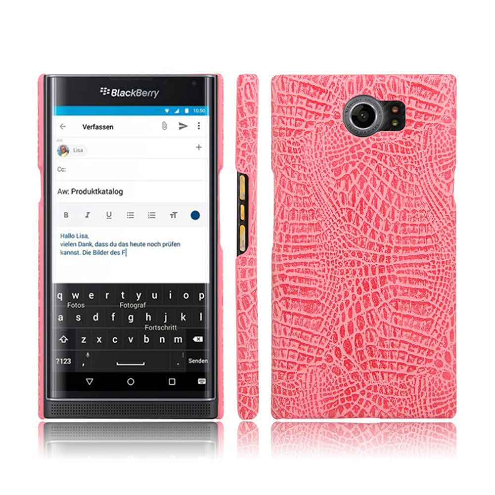 Zshion for BlackBerry Priv Case,Cro Premium PU Leather Protective Cases Simple Deurable and Lightweight Case for BlackBerry Priv (Pink)