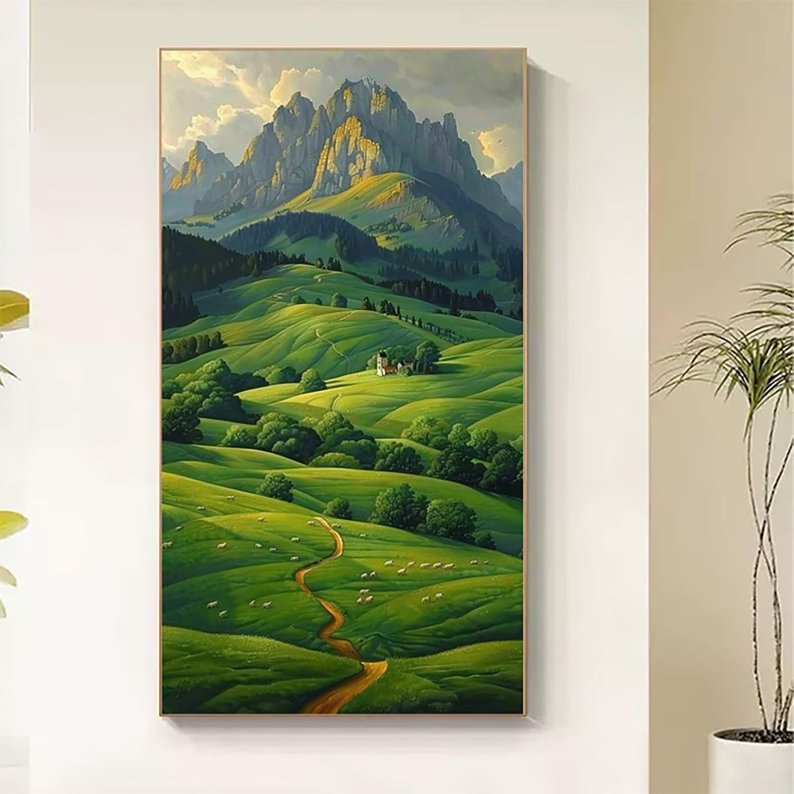 Dipingere con i Numeri Adulti Prateria, Dipingere con i Numeri Paesaggio, Fai da te Paint by Numbers per Principianti, Hobby Creativi Adulti, Painting by Numbers per Decorazioni Casa 80x160cm A-2168