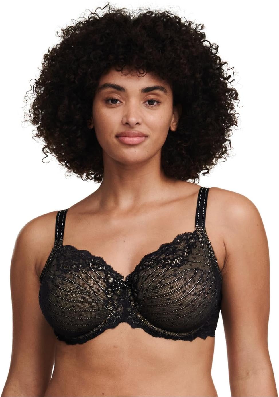 Chantelle Women's Rive Gauche Lace Full Coverage Unlined Bra, Black, 36F