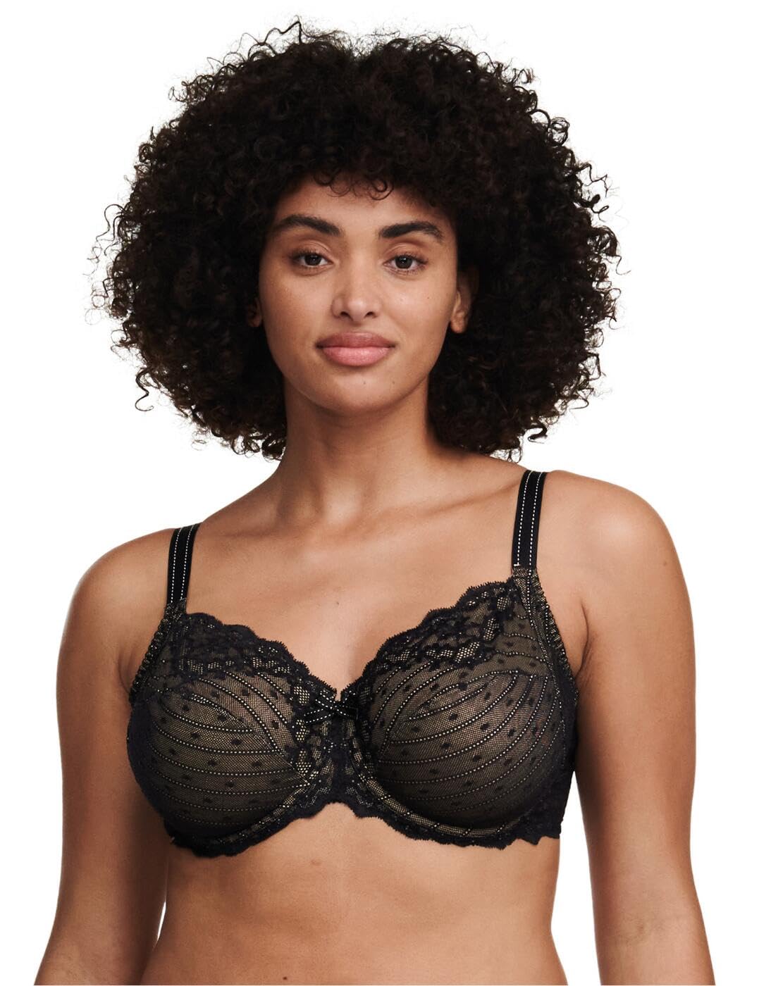 Chantelle Womens Rive Gauche Lace Full Coverage Unlined Bra Black 36F