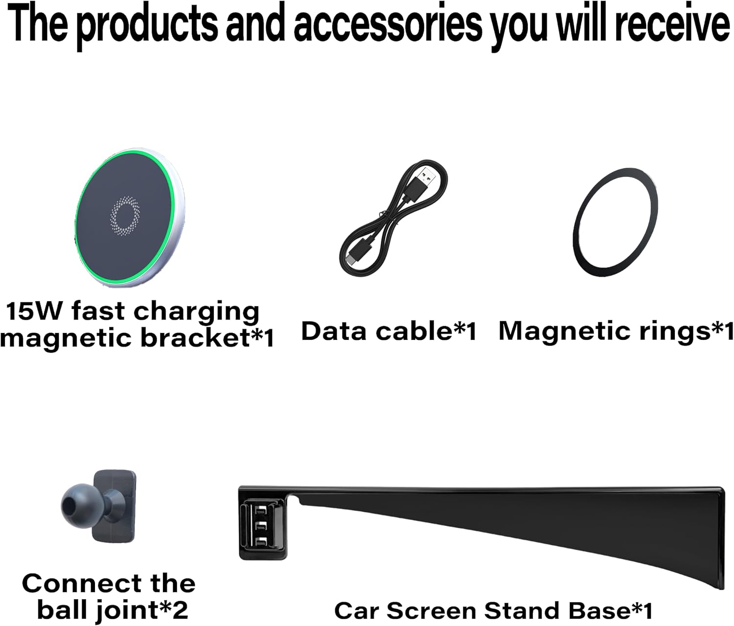 Car Phone Holder for 2024 2025 BMW 5 Series/BMW i5 Accessories Apply to 14.9 Inch Touch Screen 15W Fast Wireless Charger Screen Fixed Clip Cell Phone Mount Hands-Free 360 Degree Rotation