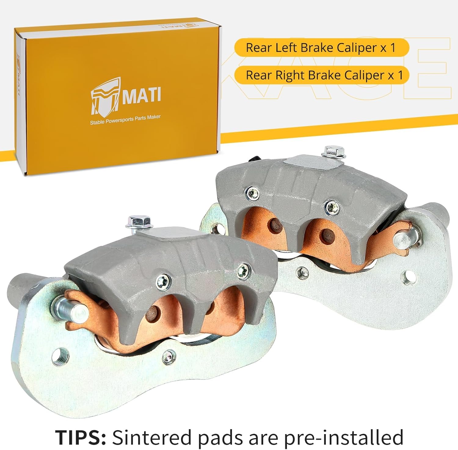 Rear Brake Calipers & Sintered Pads for Maverick X3 Turbo 2017-2022, MPN# 705601514 705601515 705601891 705601892