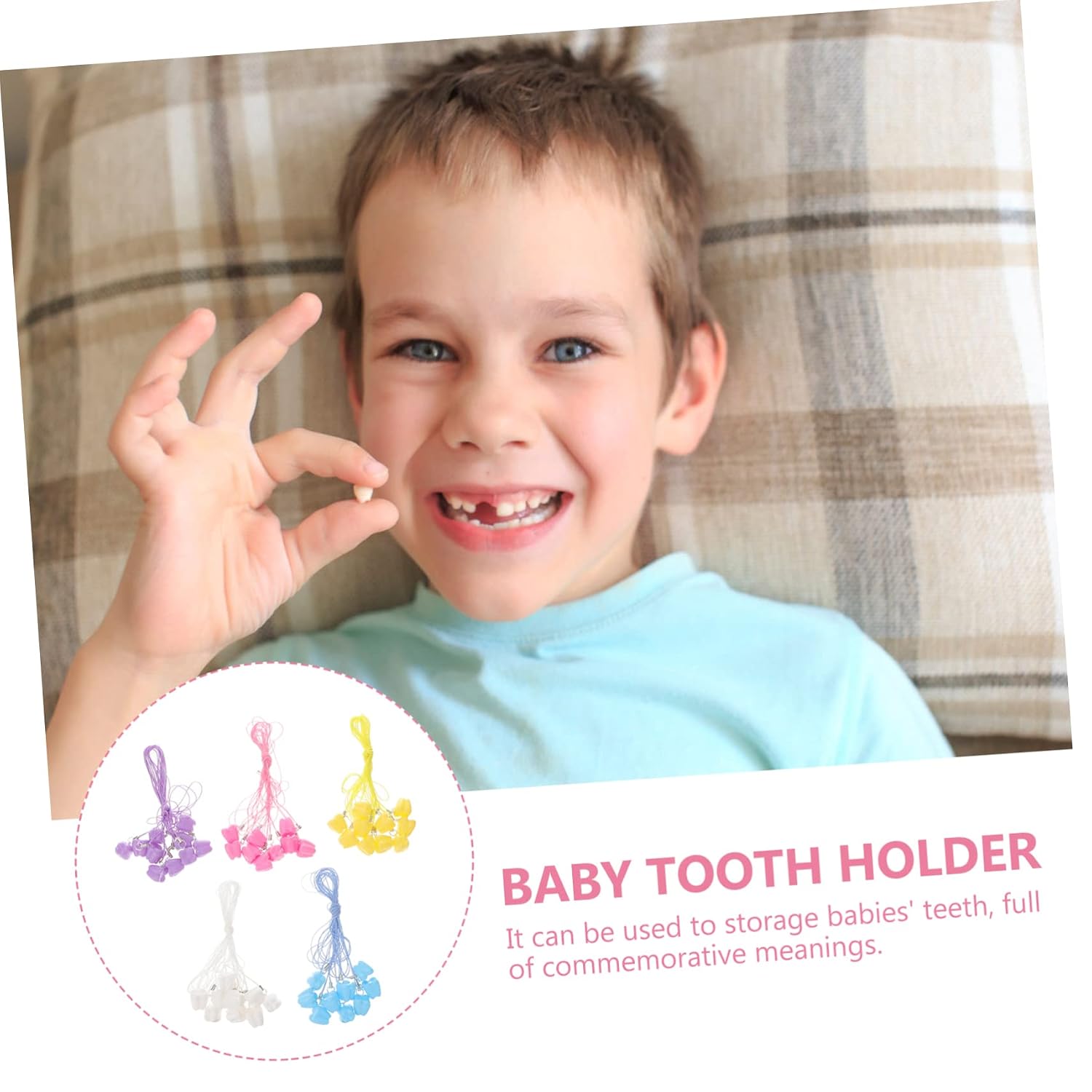 Baby Tooth Container 50pcs Plastic Keepsake Box for Kids White image 3