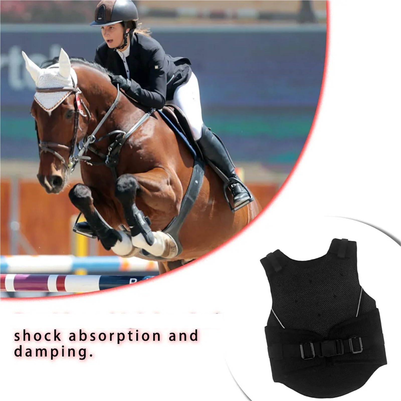 Gilet da Equitazione con Assorbimento degli Urti, Imbottito e Allungato, Attrezzatura for Equitazione, Sport all'Aria Aperta per Sport Equestri per Bambini E Adulti