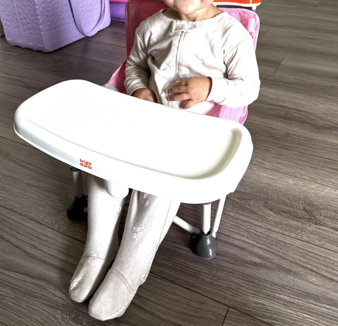 Bright Starts Pop 'N Sit Portable Booster. Indoor/Outdoor Use. Floor Seat with Feeding Tray. Grey. 6 Mos - 3 Yrs photo review