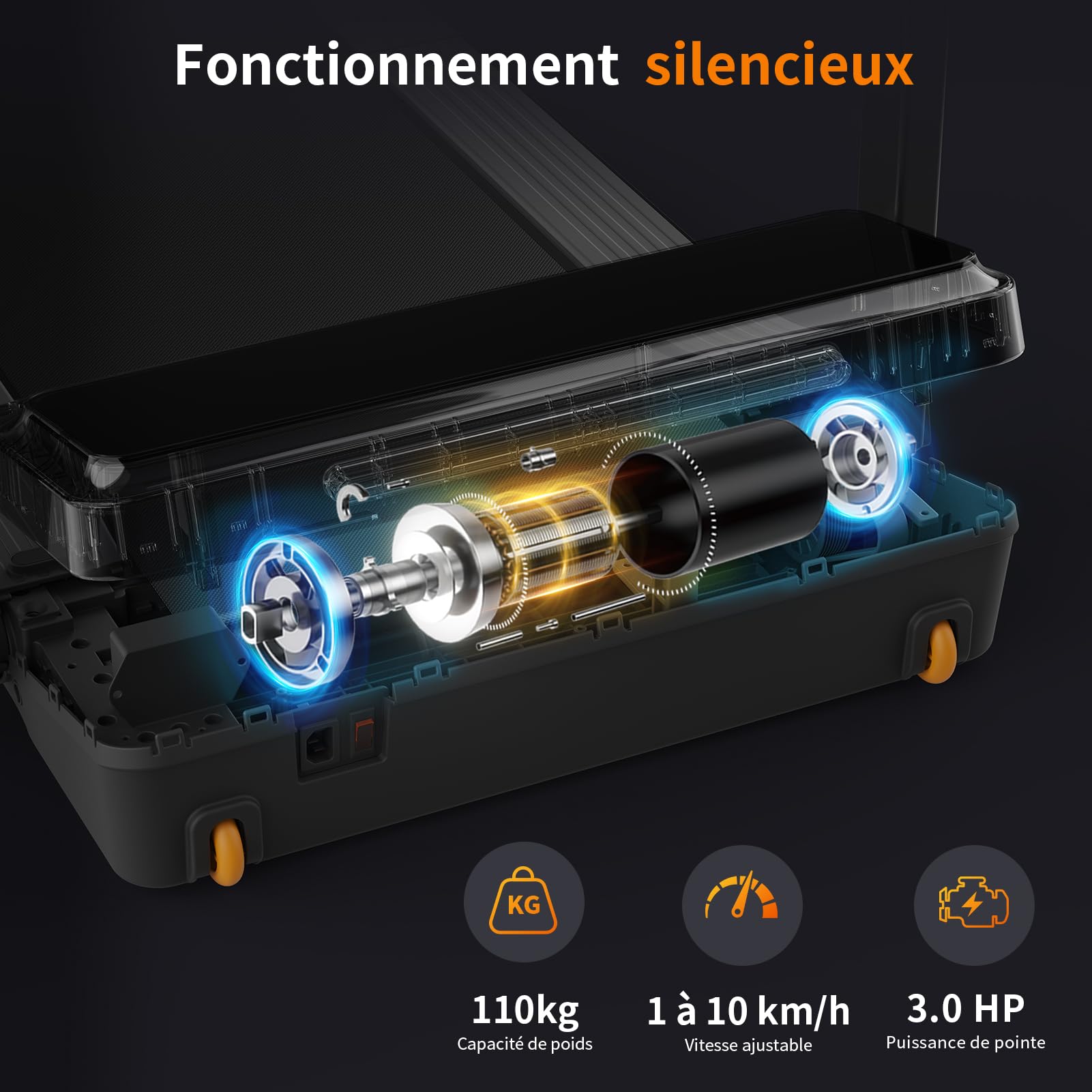 WalkingPad Tapis de Course Pliable 2 en 1 avec Télécommande APP Écran LED