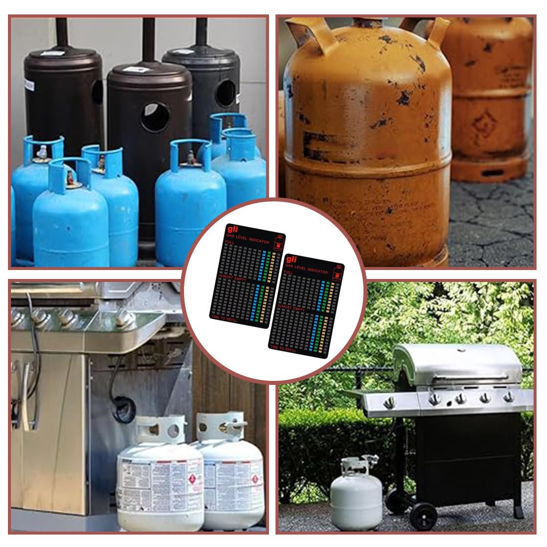 2 Stück Magnetische Füllstandsanzeige Gasstand Gas-Anzeiger für Propan-Gas oder Butan Gasflaschen Gaskocher, Gasflaschen Füllstandsanzeige,für Camping und Haushalt, PET-Material