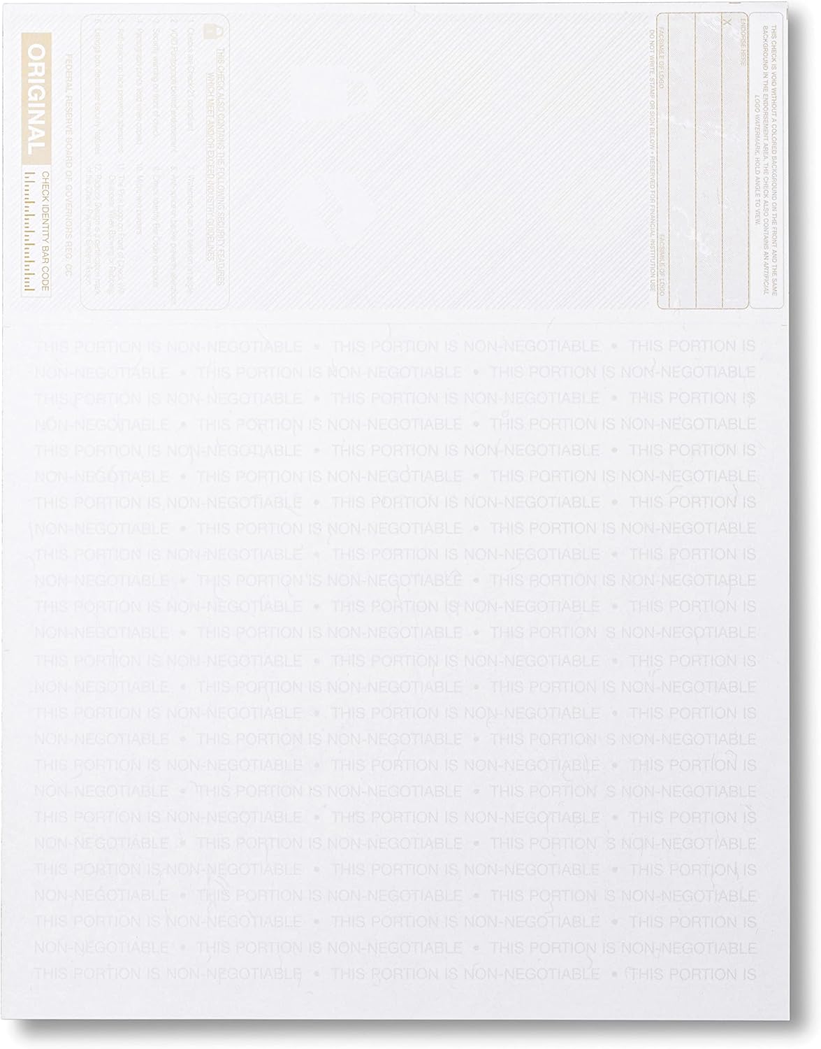 ABC Blank Check Stock Paper - Computer Voucher Checks - Check on Top - Stub on Bottom - Stock Payroll Sheets - Laser Printer Compatible - Ideal for Home Business (1000, Gold)